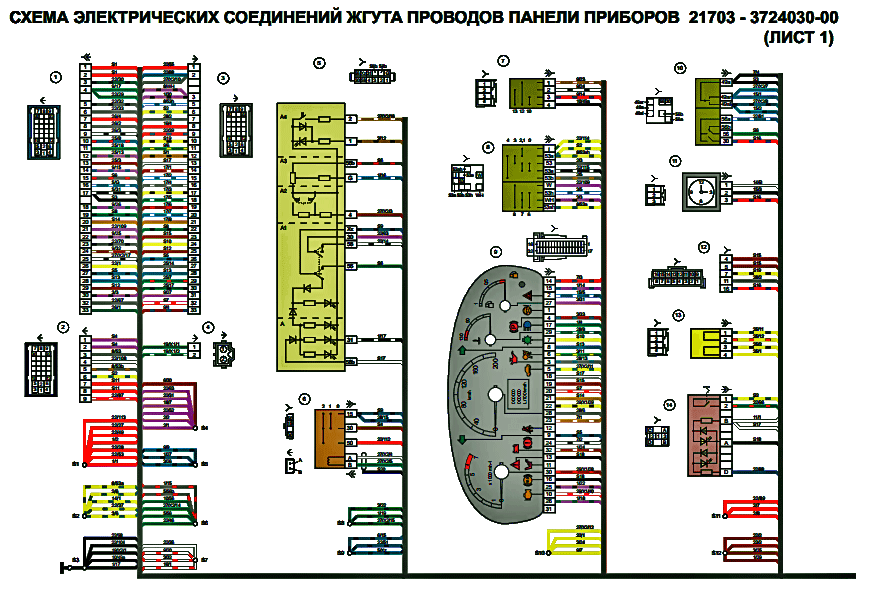Приборная панель лады-калины схема Приборная панель лады-калины схема